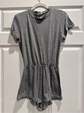 American Apparel Gray Short-Sleeve Bodysuit Romper
